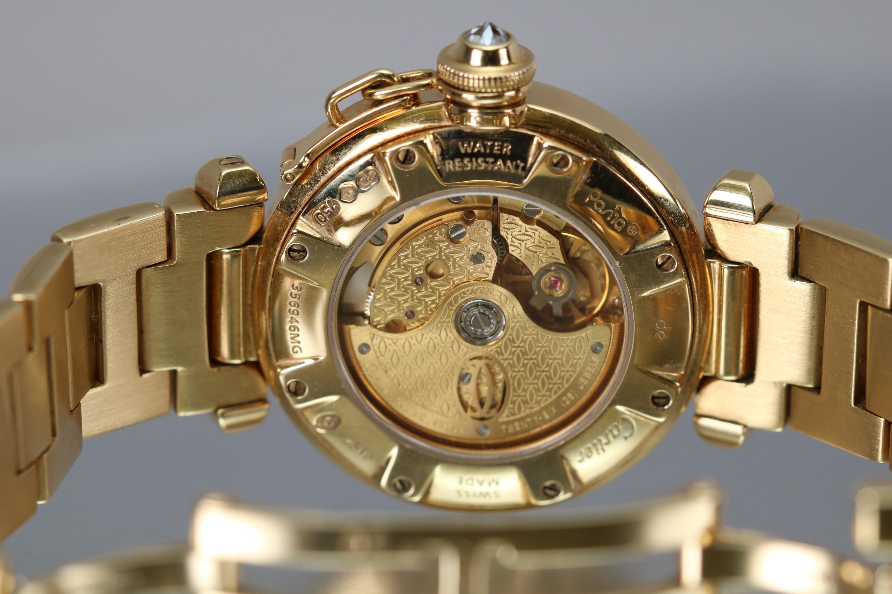 Women's Cartier Ladies Pasha 18 Karat Yellow Gold Wristwatch