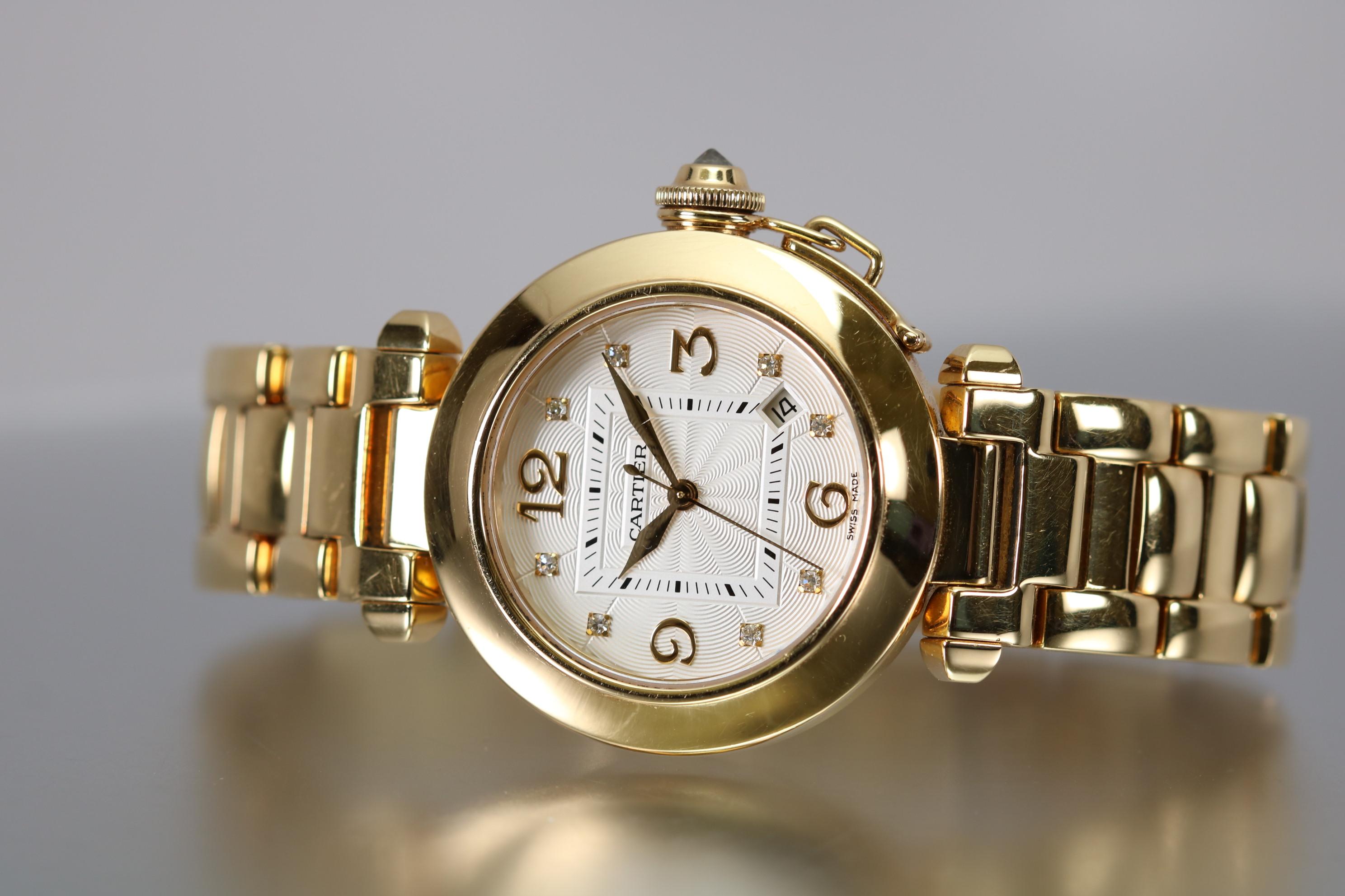 Cartier Ladies Pasha 18 Karat Yellow Gold Wristwatch 4