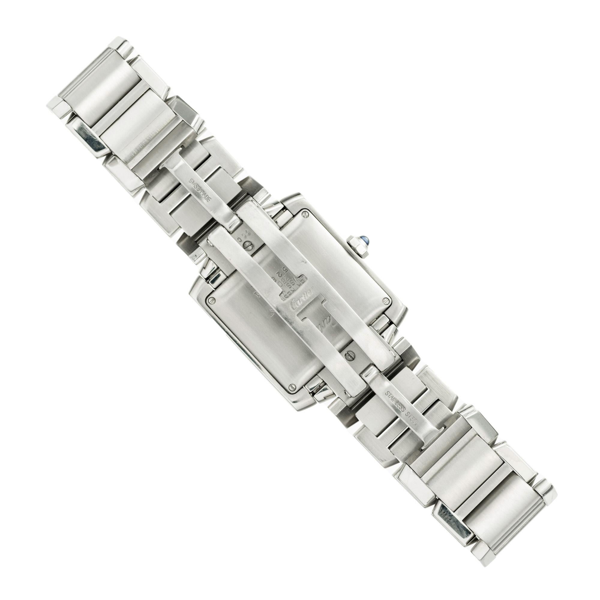 Cartier Lady's Stainless Steel Francaise Tank Wristwatch 1