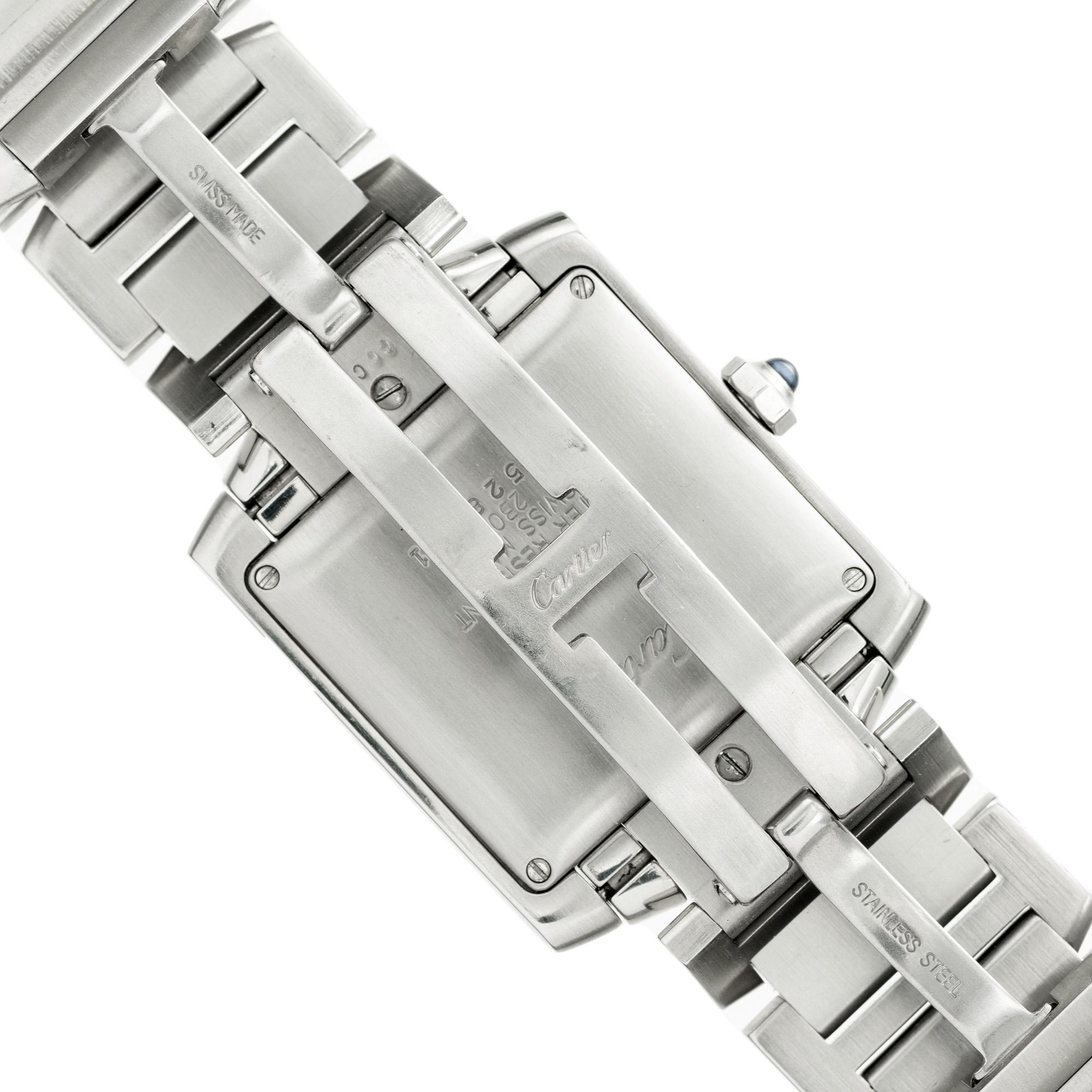 Cartier Lady's Stainless Steel Francaise Tank Wristwatch 3