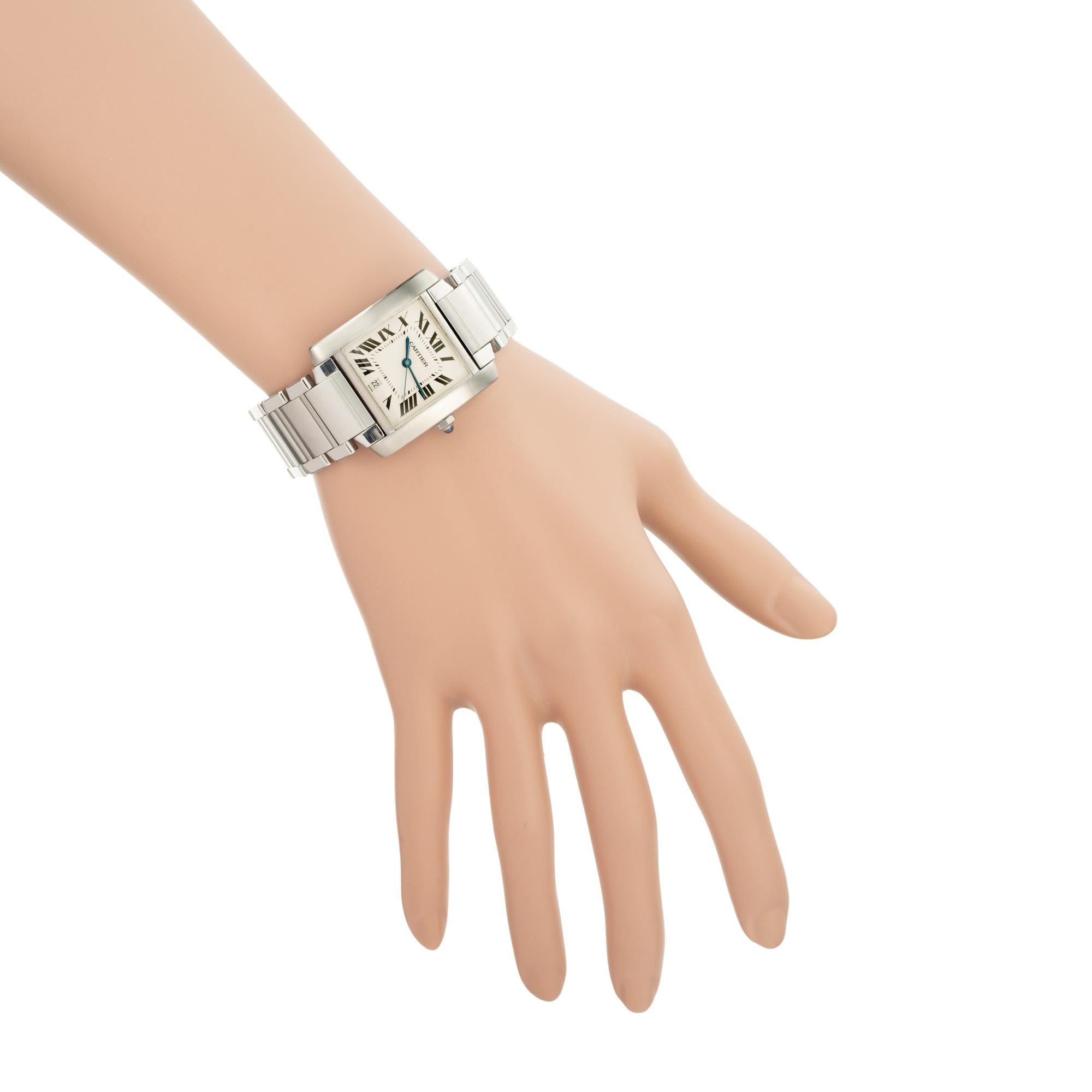 Cartier Lady's Stainless Steel Francaise Tank Wristwatch 4