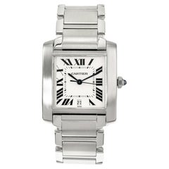 Cartier Lady's Stainless Steel Francaise Tank Wristwatch