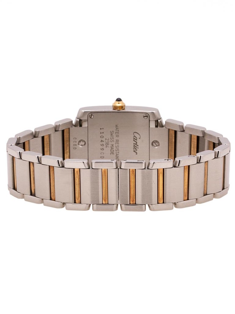 Cartier Lady’s Tank Francaise SS/18 Karat circa 2000s Warranty Papers