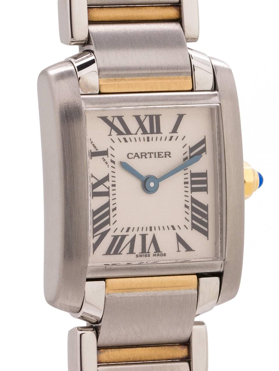 Cartier Ladies yellow gold stainless steel Tank Francaise quartz wristwatch  In Excellent Condition In West Hollywood, CA