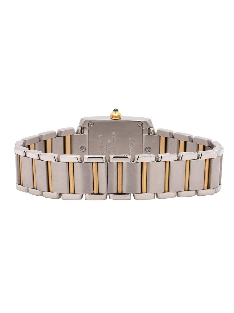 Women's Cartier Ladies yellow gold stainless steel Tank Francaise quartz wristwatch 