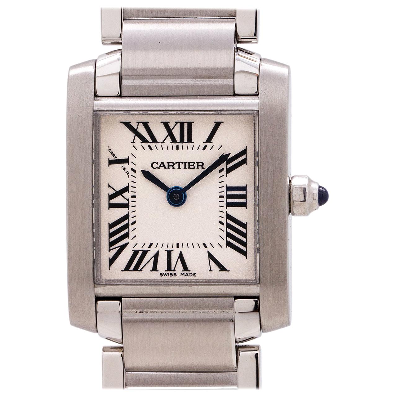 Cartier Ladies Tank Francaise Stainless Steel, circa 2018 For Sale