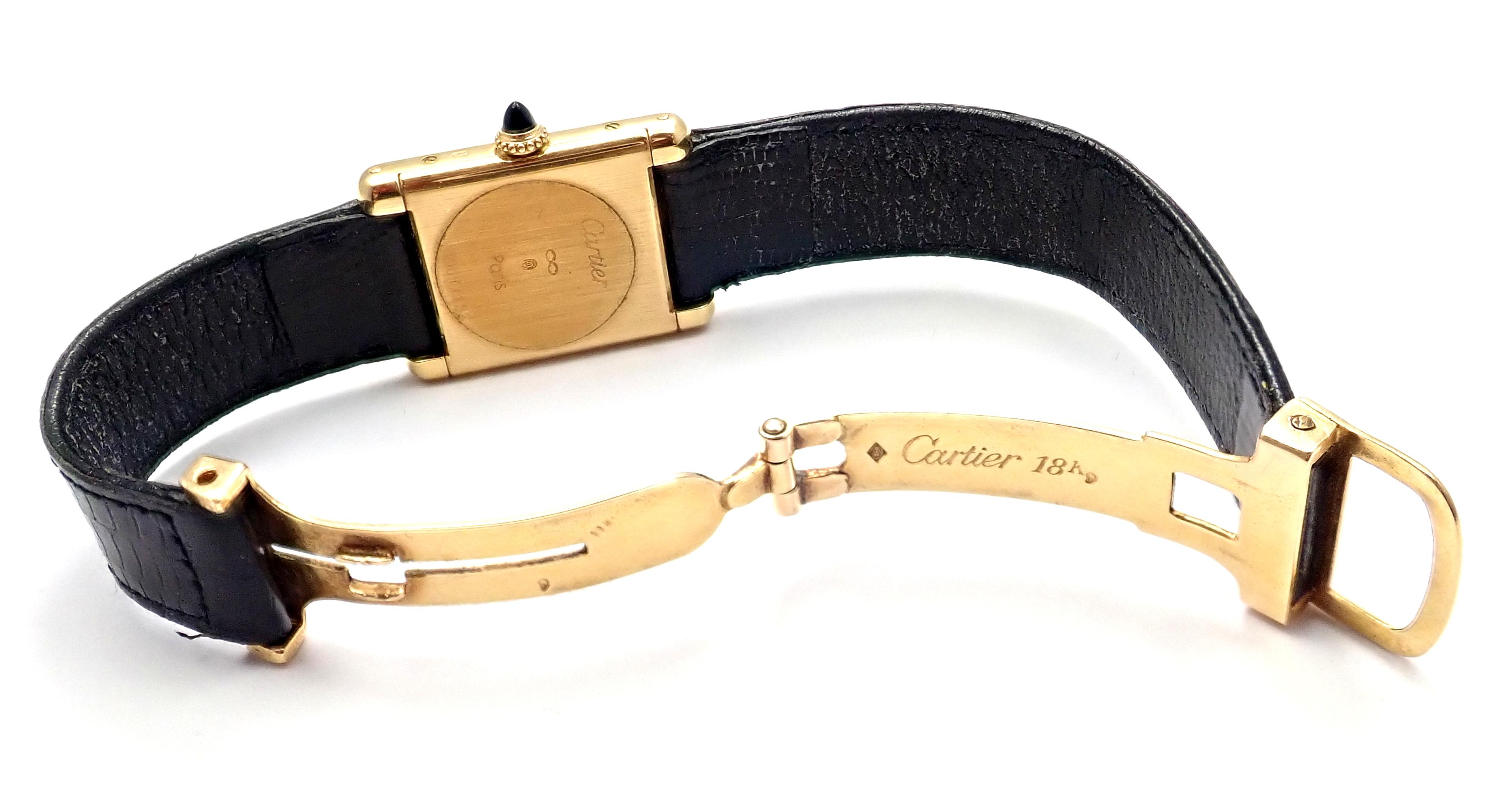Women's or Men's Cartier Ladies Yellow Gold Tank Wristwatch