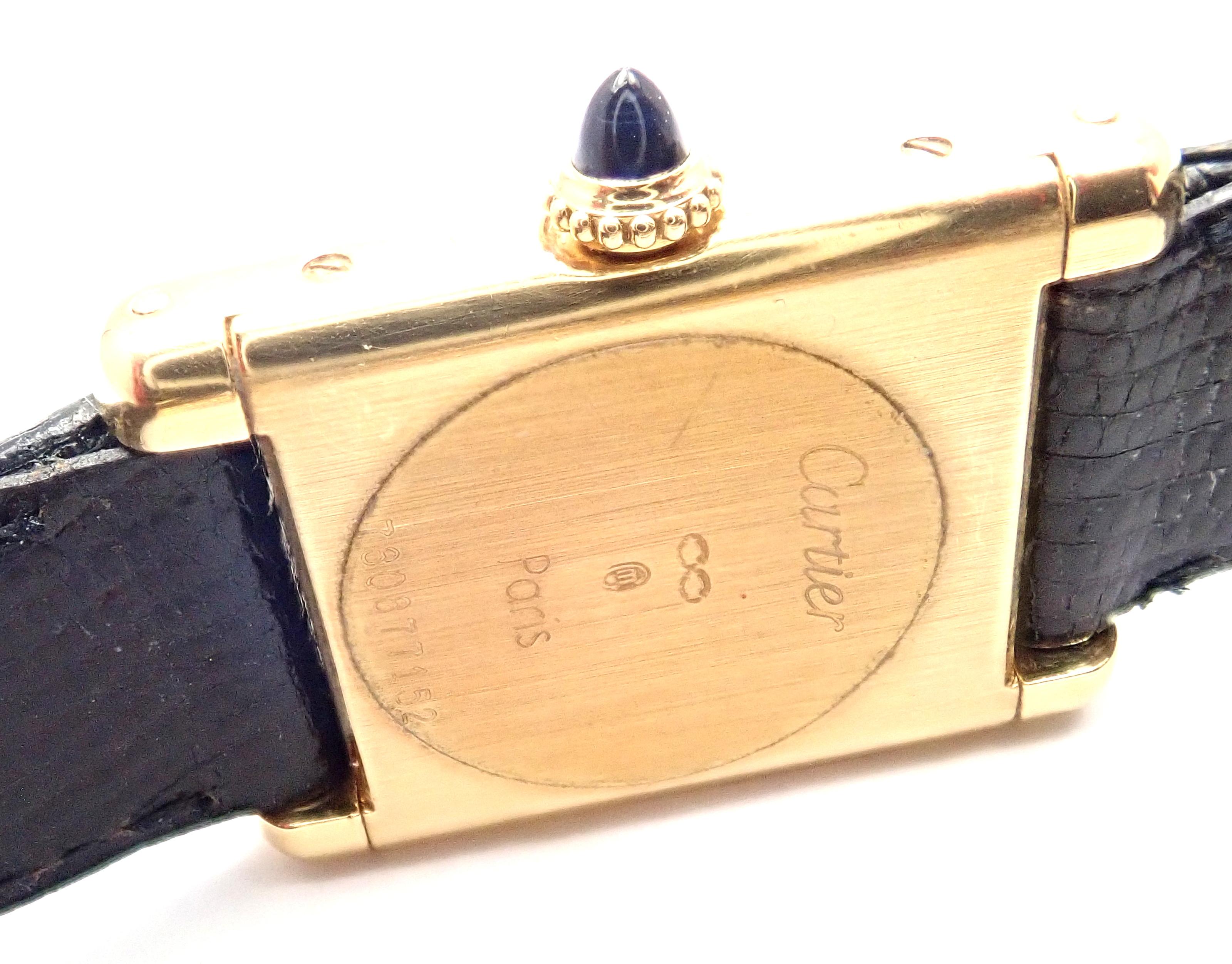 Cartier Ladies Yellow Gold Tank Wristwatch 1