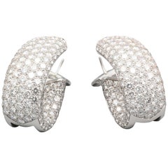 Cartier Lakarda Diamond 18 Karat White Gold Inside-Out Hoop Earrings