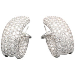 Cartier Lakarda Diamond 18 Karat White Gold Inside-Out Hoop Earrings
