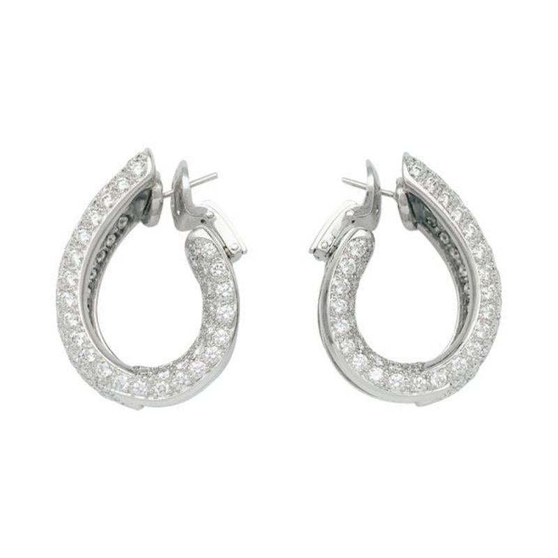 Cartier Lakarda Pair of Diamond Earrings in 18K White Gold In Excellent Condition For Sale In London, GB