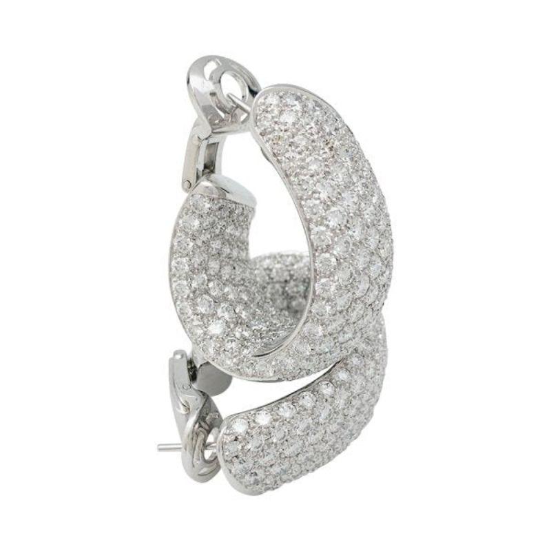 Women's Cartier Lakarda Pair of Diamond Earrings in 18K White Gold For Sale