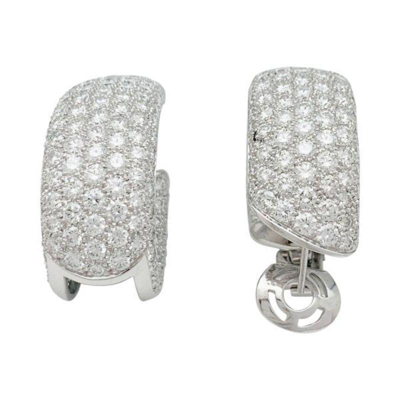 Cartier Lakarda Pair of Diamond Earrings in 18K White Gold For Sale 1