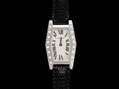 CARTIER LANIER Reloj de mujer de oro blanco de 18 quilates y diamantes de fábrica