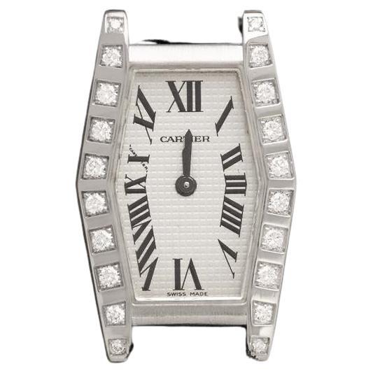 CARTIER LANIER Ladies 18K White Gold 
Factory Diamond Watch For Sale