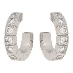 Cartier 'Laniere' 18 Karat Gold Hoop Diamond Set Earrings 1.02ct