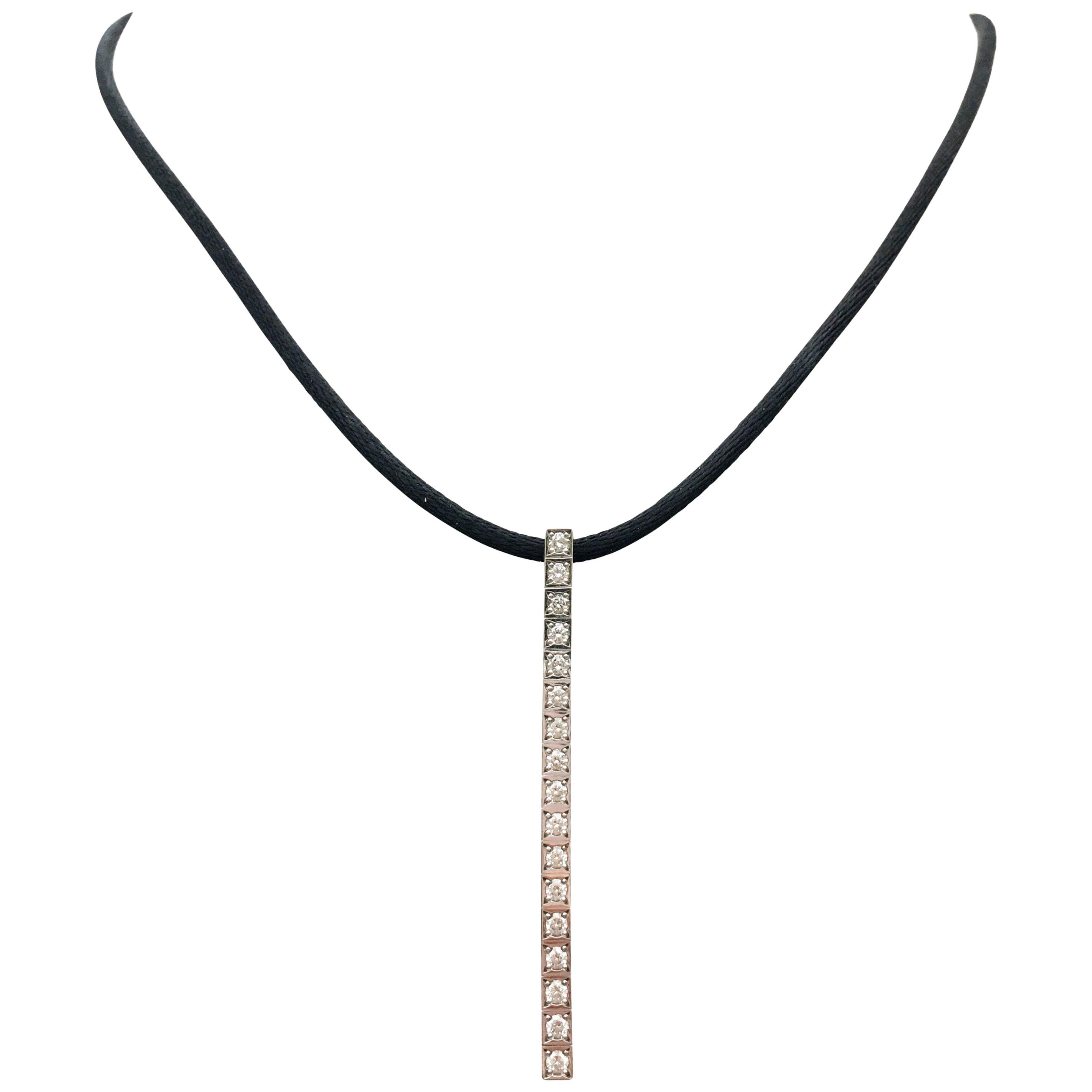 Cartier 'Laniere' White Gold and Diamond Pendant Necklace