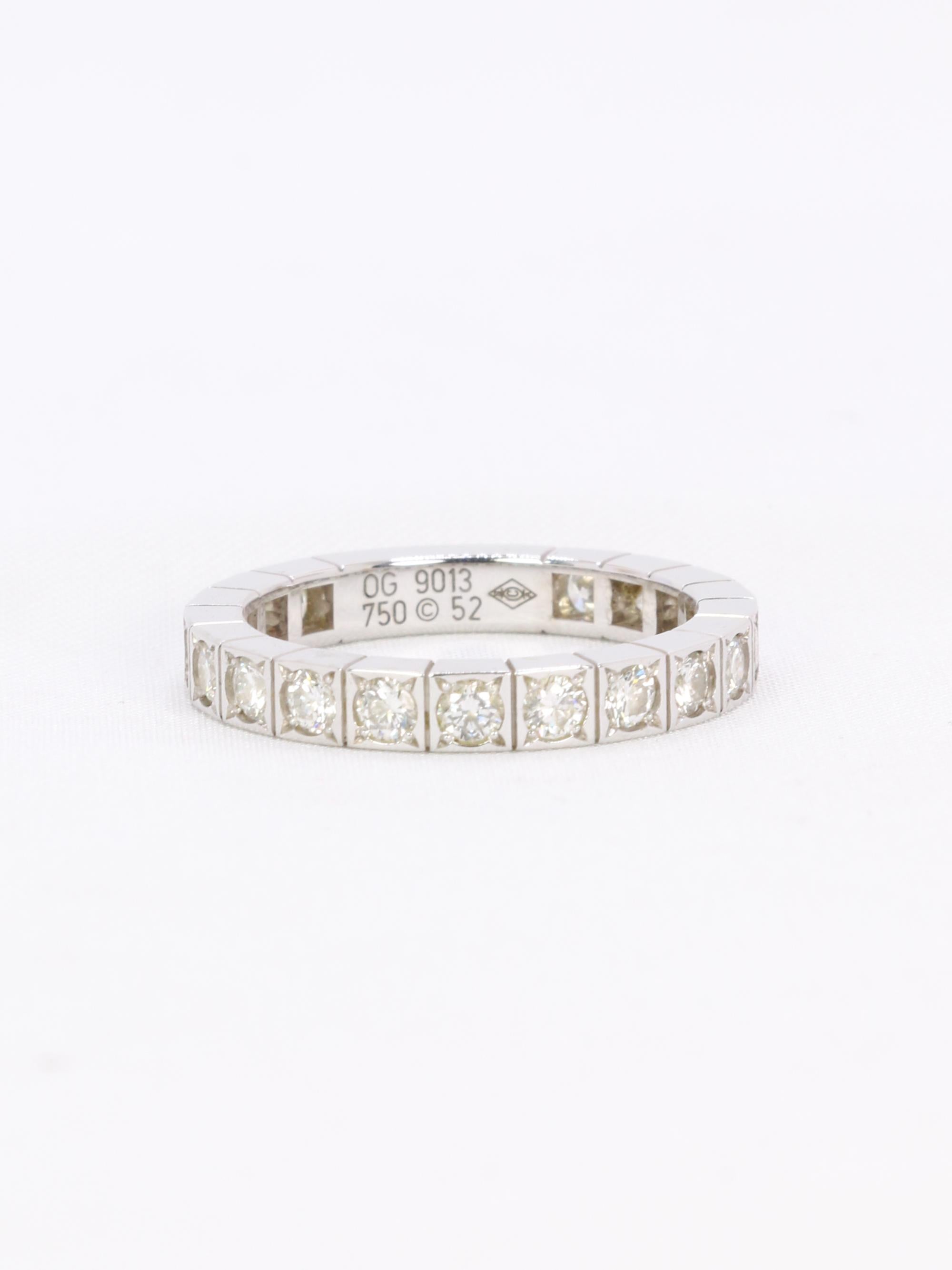 CARTIER Lanière Ring aus Weißgold und Diamanten (Rundschliff) im Angebot