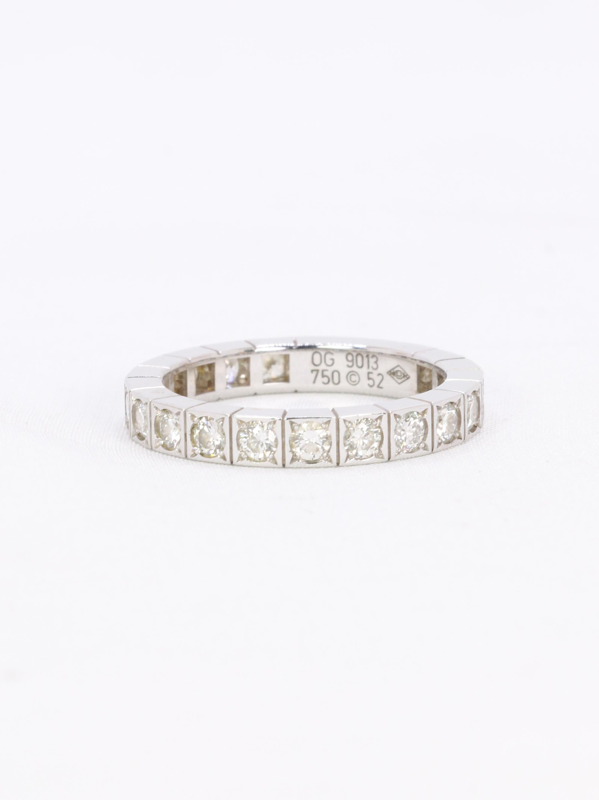 CARTIER Lanière Ring aus Weißgold und Diamanten im Zustand „Gut“ im Angebot in PARIS, FR