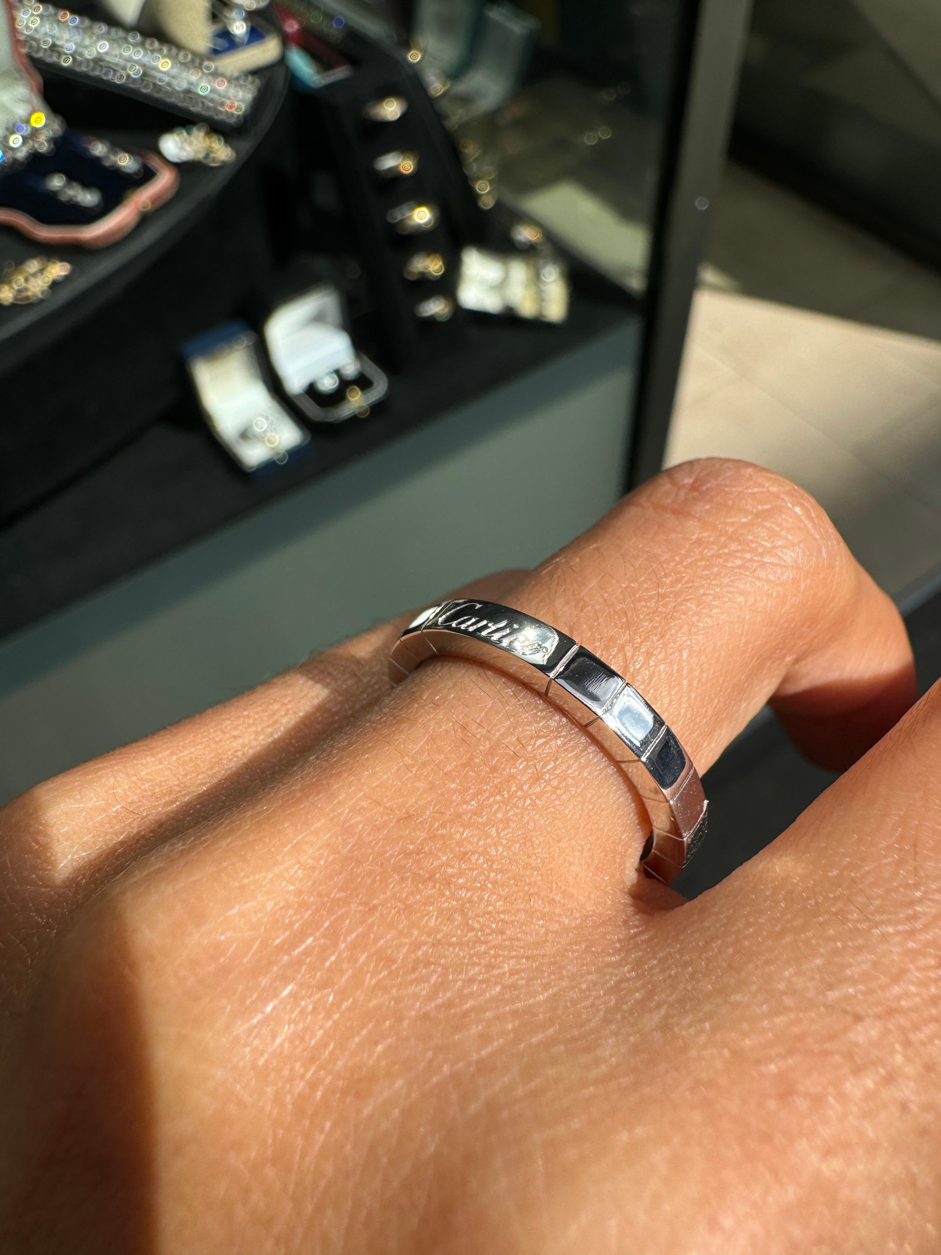 Cartier Lanières 18 Carat White Gold Wedding Band Ring For Sale 1