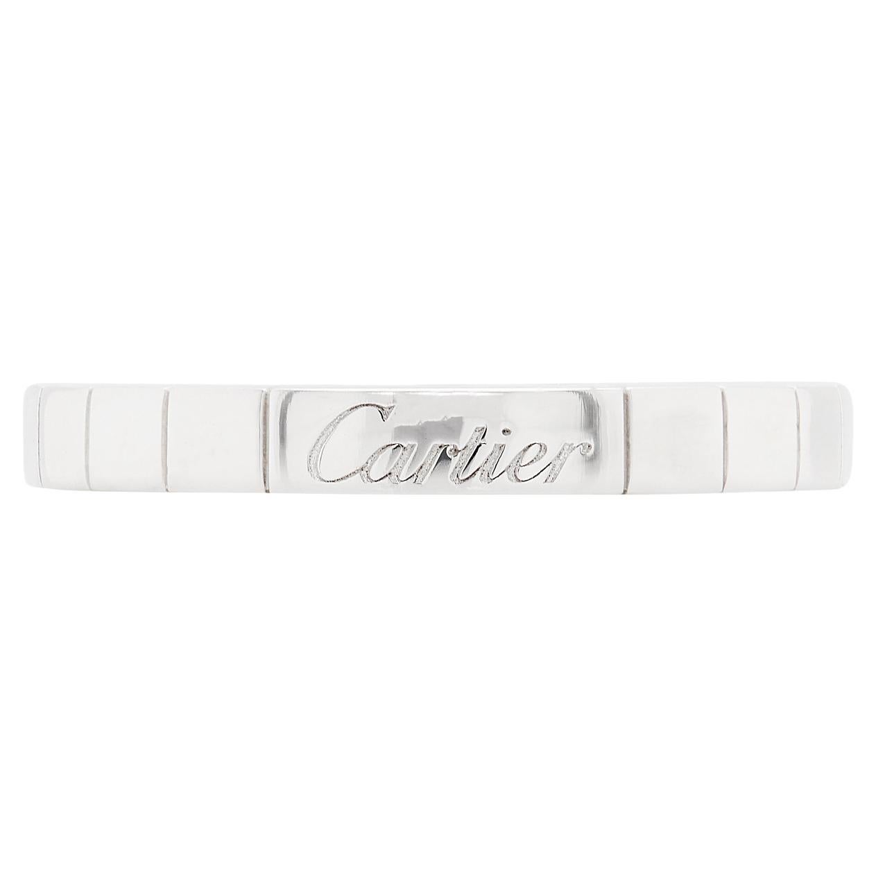 Cartier Lanières 18 Carat White Gold Wedding Band Ring For Sale