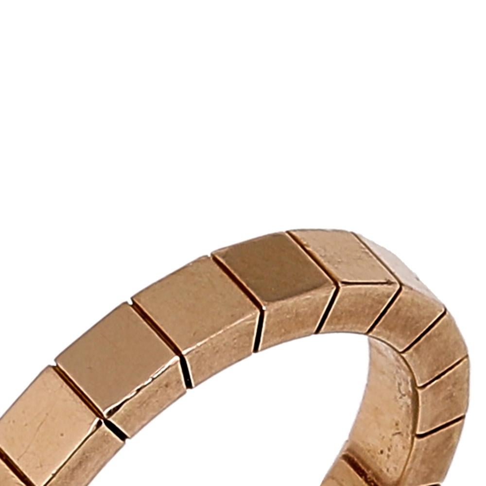 Contemporary Cartier Lanieres 18K Rose Gold Band Ring Size 51