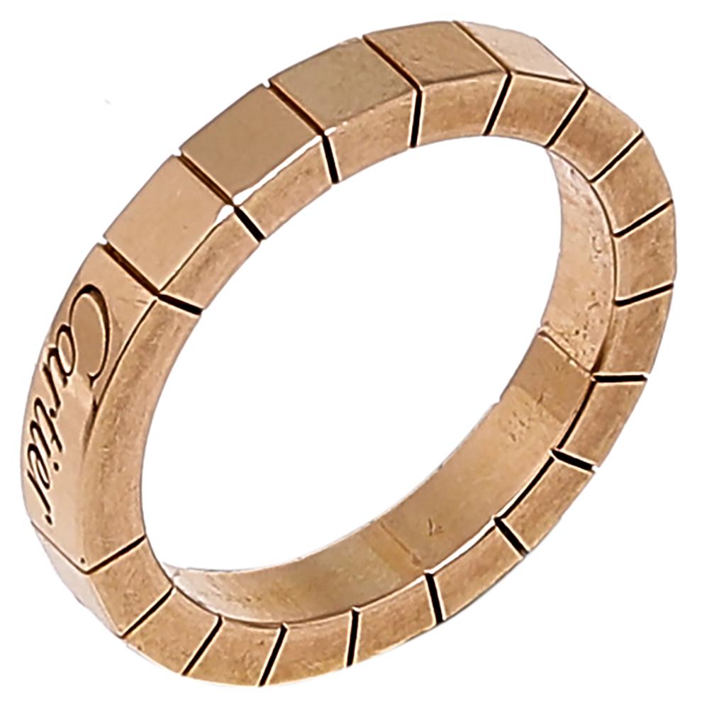 Cartier Lanieres 18K Rose Gold Band Ring Size 51 In Good Condition In Dubai, Al Qouz 2