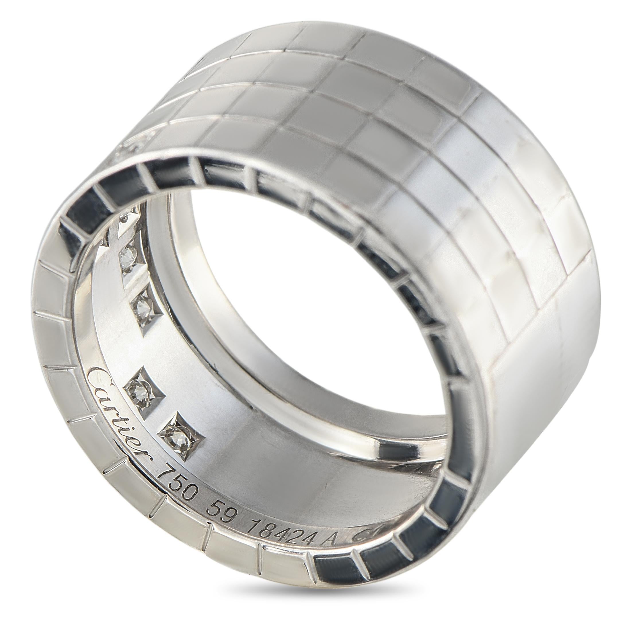 Anello Cartier Lanieres in oro bianco 18 carati con diamante da 0,75 carati In condizioni ottime in vendita a Southampton, PA