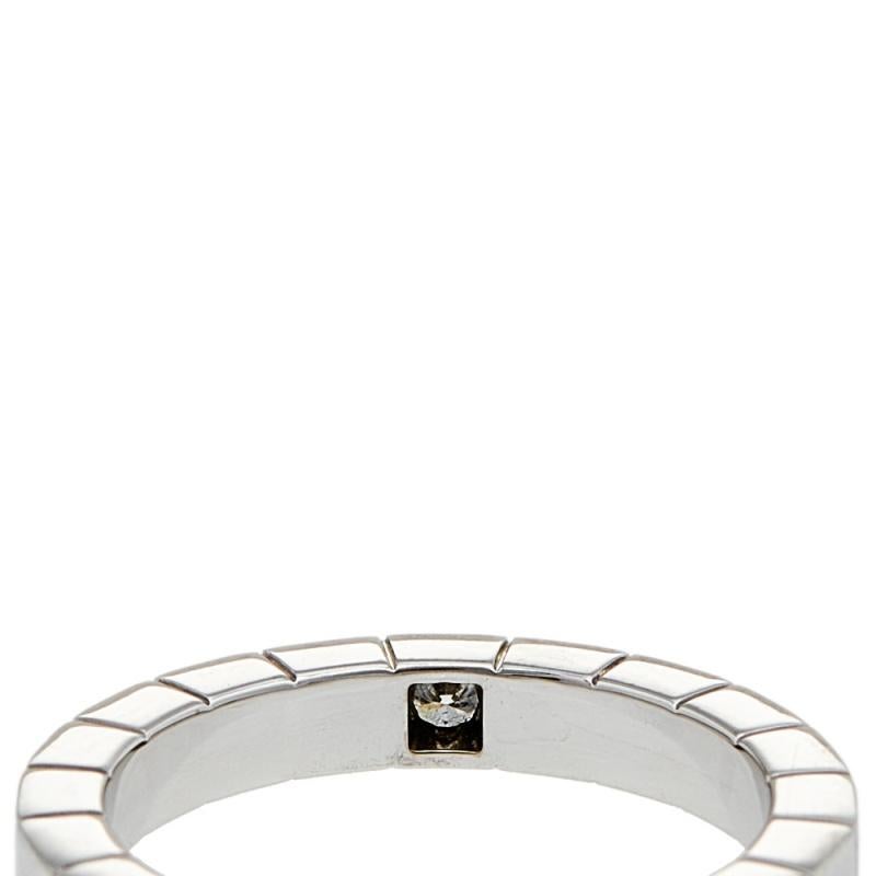 Cartier Lanieres 18K White Gold Diamond Ring Size 50 In Good Condition In Dubai, Al Qouz 2