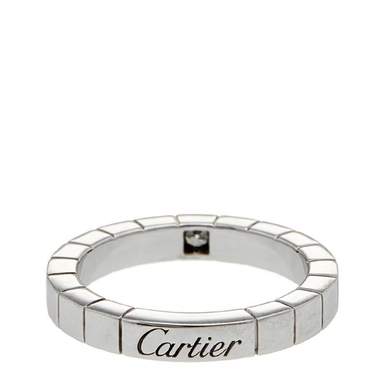 Women's Cartier Lanieres 18K White Gold Diamond Ring Size 50
