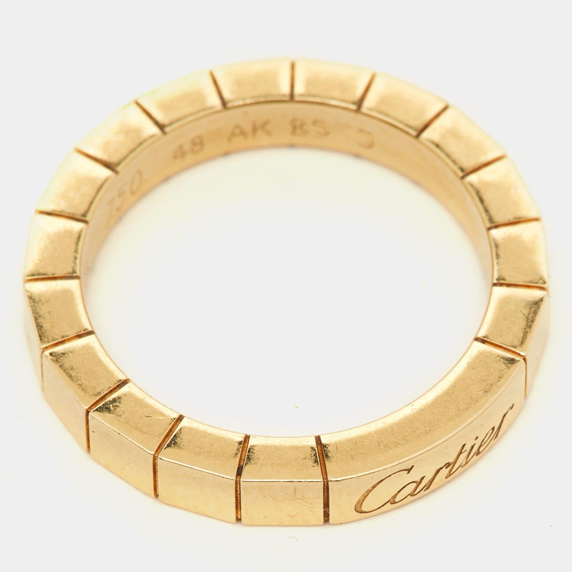 Cartier Lanieres 18 Karat Gelbgold Ring Größe 48 (Zeitgenössisch) im Angebot