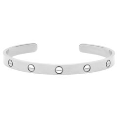 Anello Cartier Lanieres 9 Diamanti Oro Bianco 18K 0.36Cttw Misura 5
