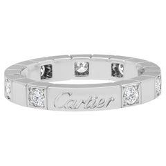 Cartier Lanieres 9 Diamonds Ring 18K White Gold 0.36Cttw Size 5
