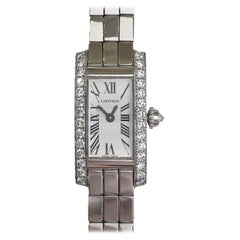 Cartier Lanieres Allongee 18 Karat Gold Diamantgehäuse Quarzuhr W15364W3