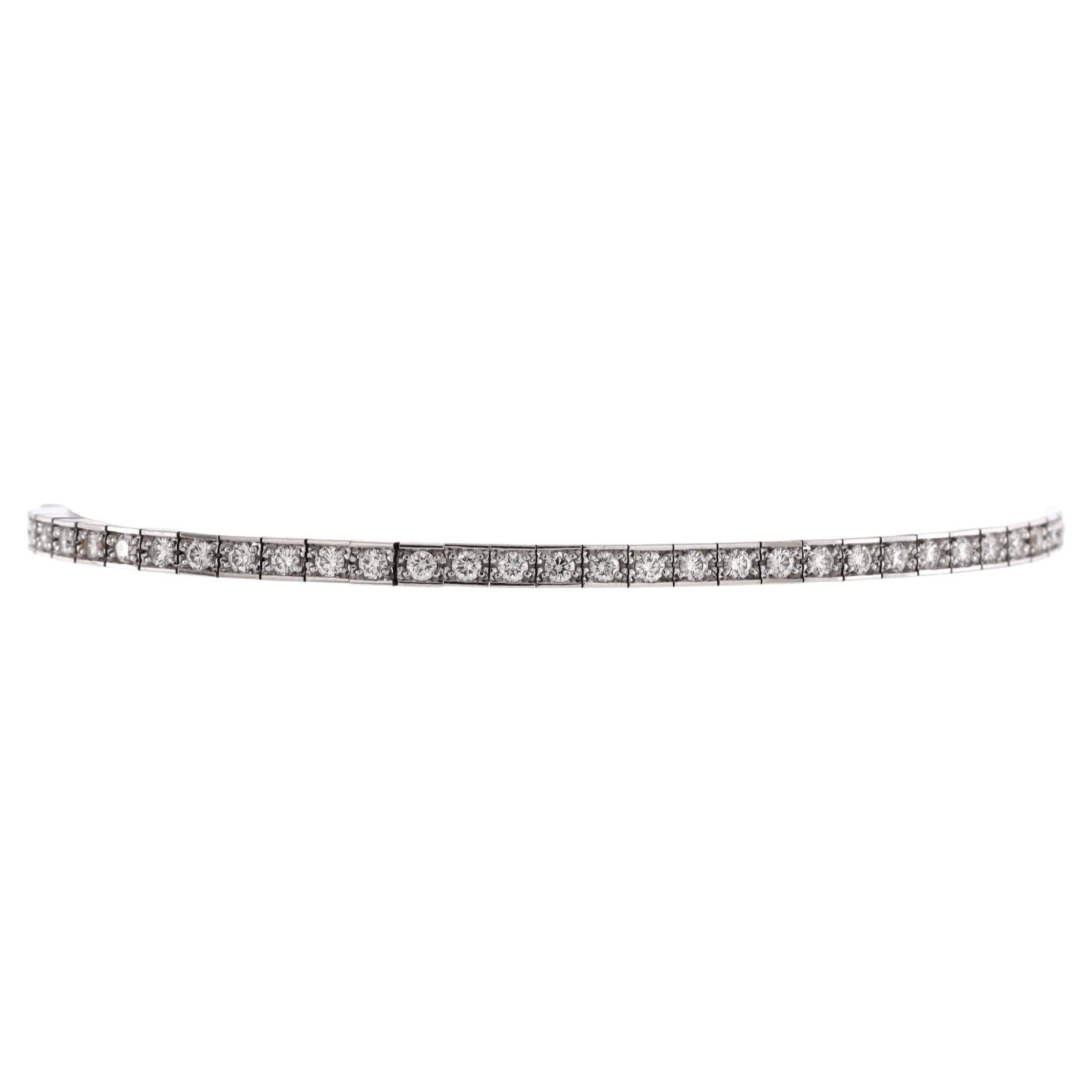 Cartier Lanieres Bracelet 18k White Gold with Diamonds For Sale