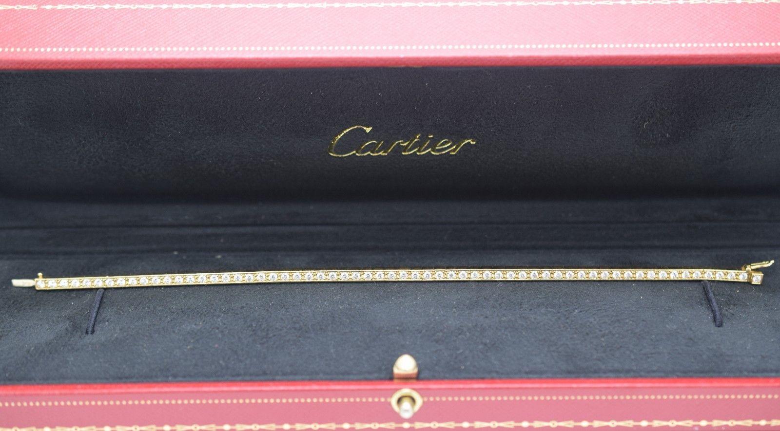 cartier diamond yellow gold tennis bracelet modern