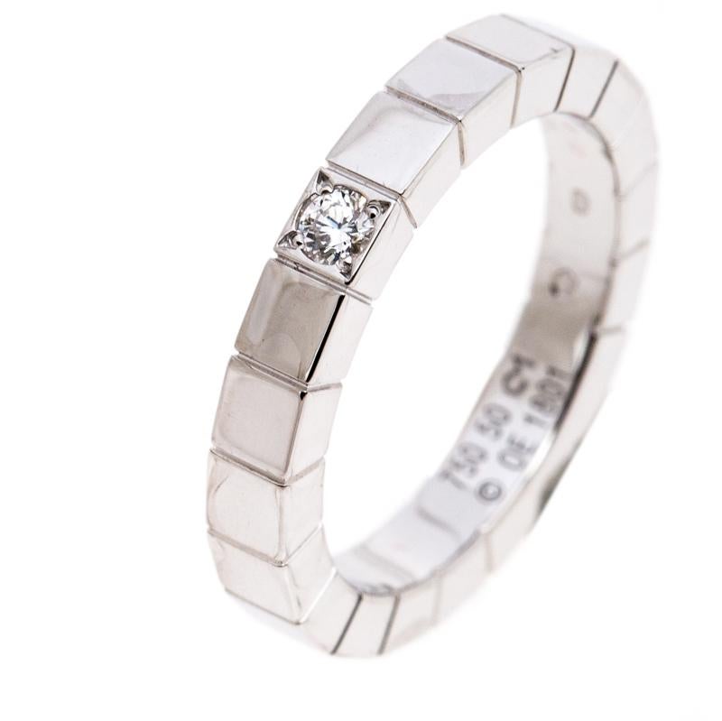 Cartier Lanieres Diamond 18K White Gold Band Ring Size 50 1