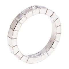 Cartier Lanieres Diamond 18K White Gold Band Ring Size 50