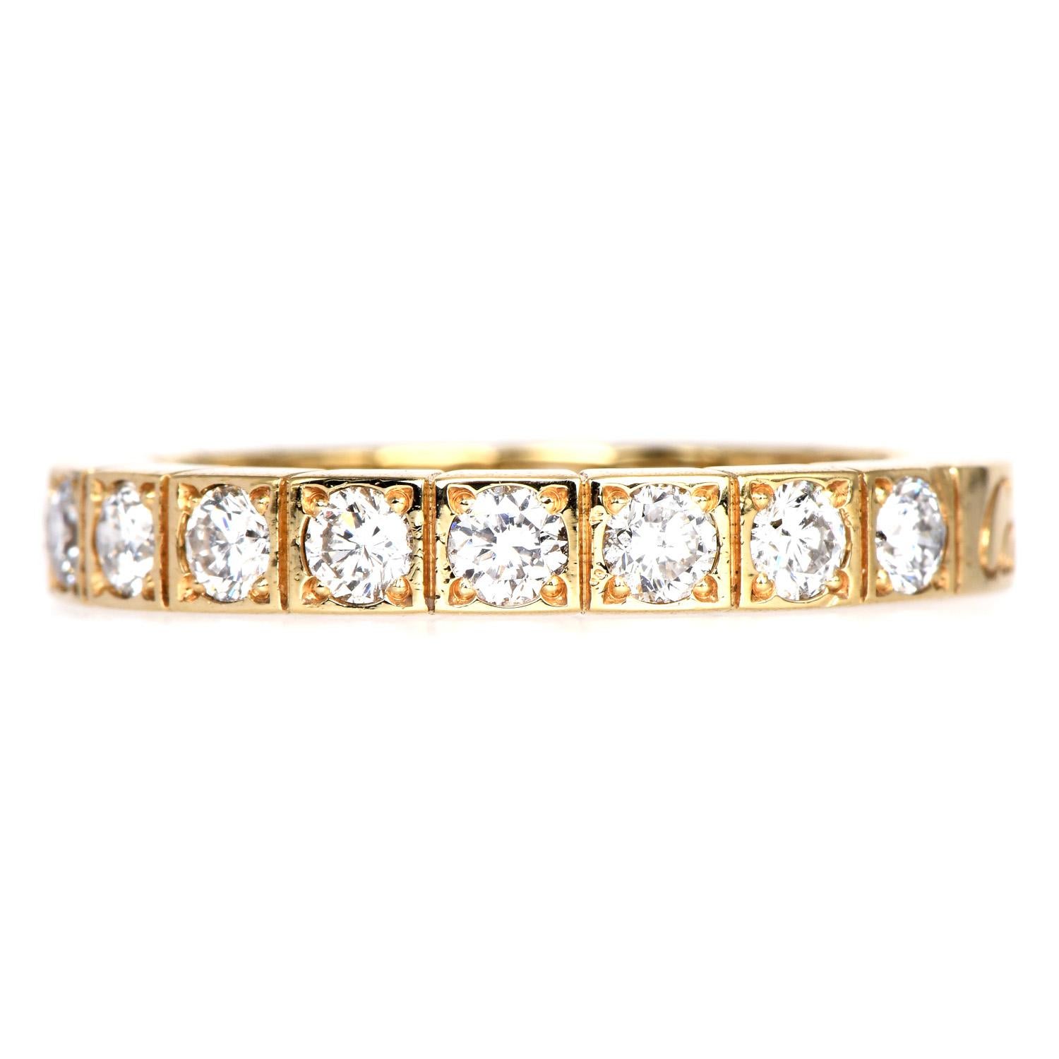 From the house of Cartier, this vintage piece from their Lanières collection.

The perfect accent for your Cartier jewelry, this piece was crafted in solid heavy 18K yellow gold, 

It is adorned by (17) round-cut, prong-set, genuine diamonds