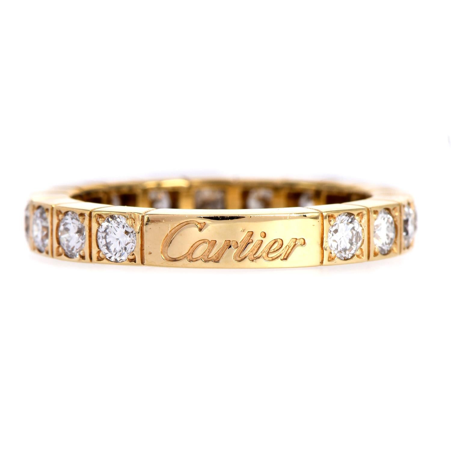 Modern Cartier Lanières Diamond 18K Yellow Gold Eternity Band Ring