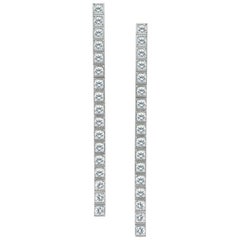 Cartier “Lanières” Diamond Drop Line Earrings in 18 Karat White Gold