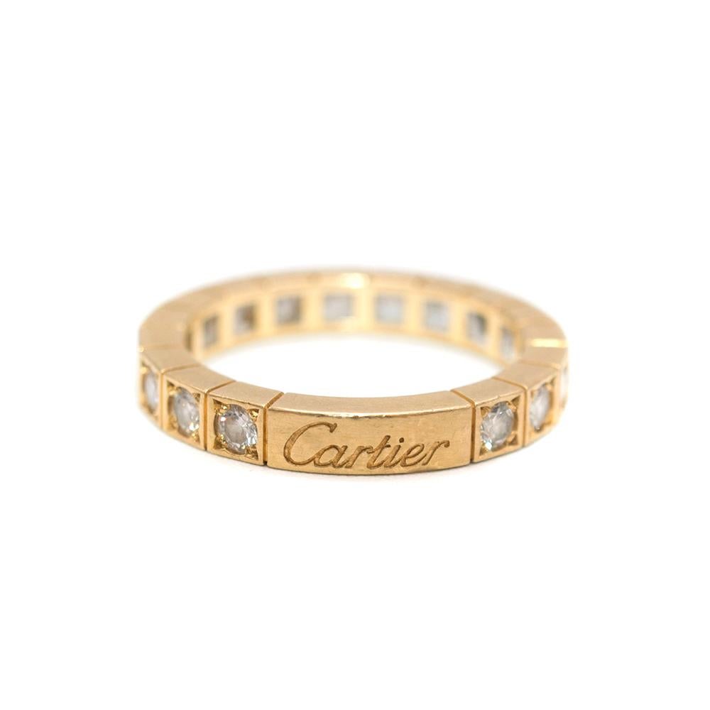 Cartier Lanieres Gold and Diamond Ring

- Fine white diamonds in 18ct yellow gold setting 
- Yellow gold
- Signature Cartier 

Materials:
18k Gold 
Diamonds