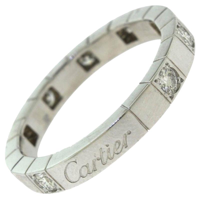 Cartier Lanières Diamond Half Eternity Wedding White Gold Ring at