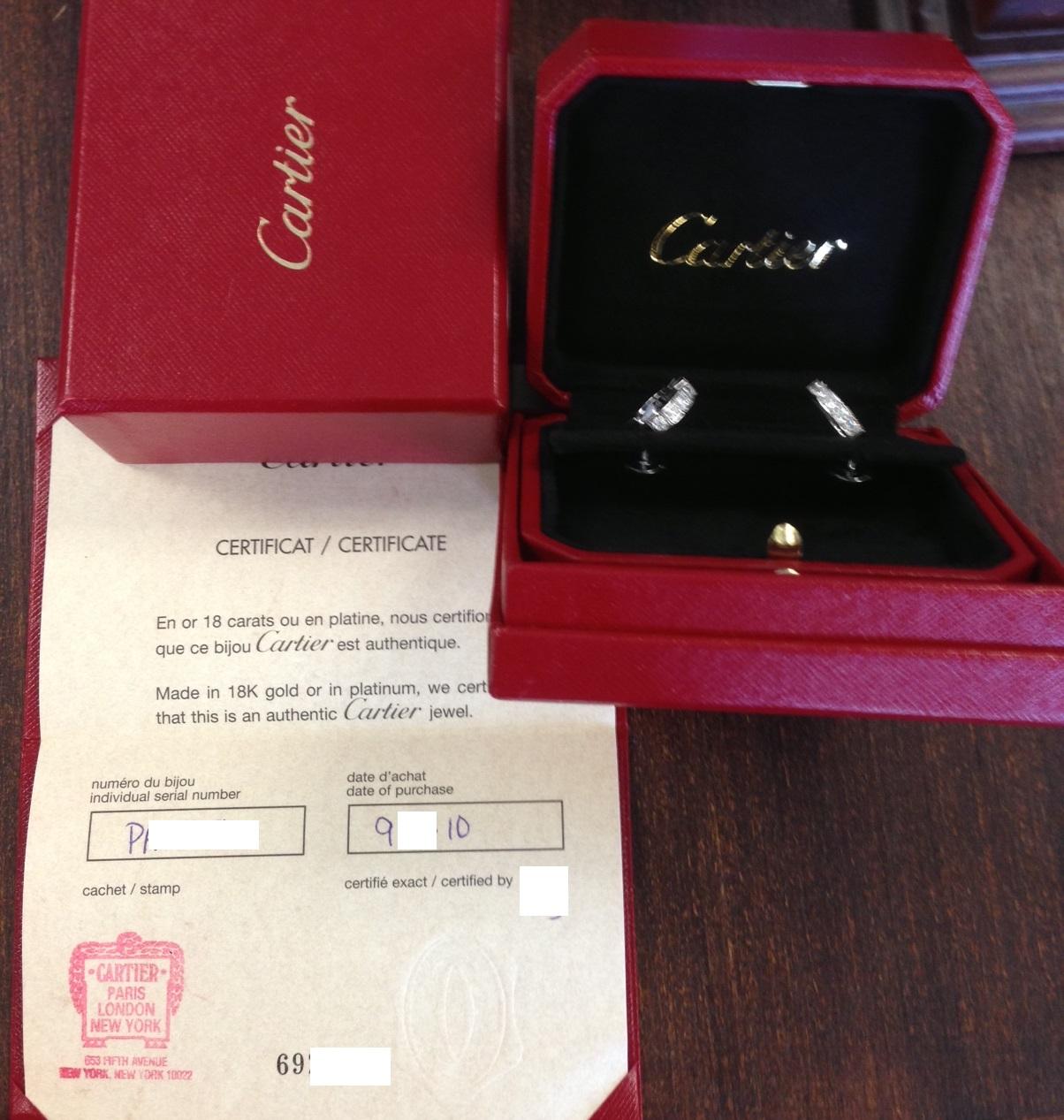 Pendientes de aro de diamantes Cartier Lanieres Corte redondo en venta