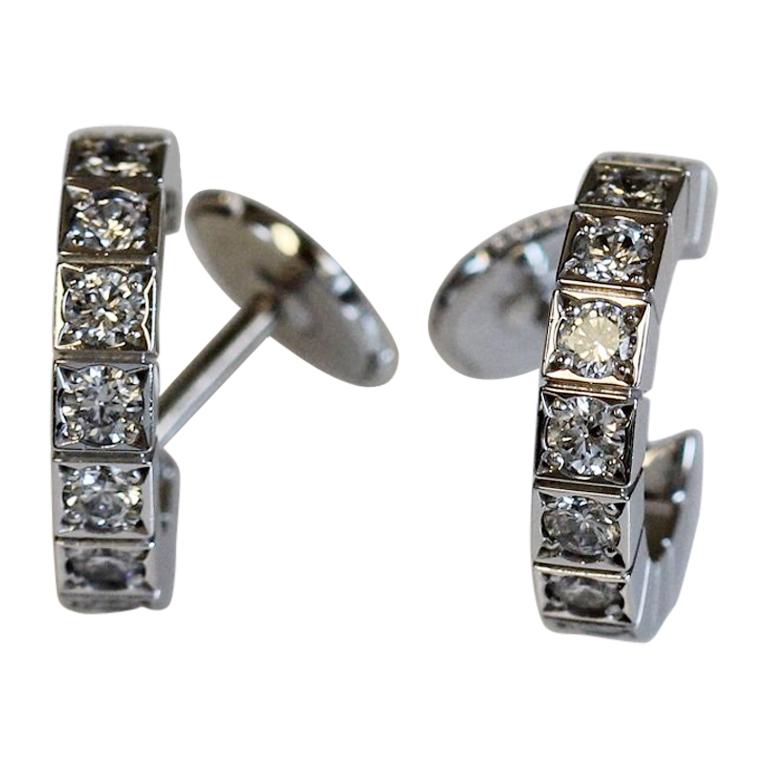 Pendientes de aro de diamantes Cartier Lanieres en venta