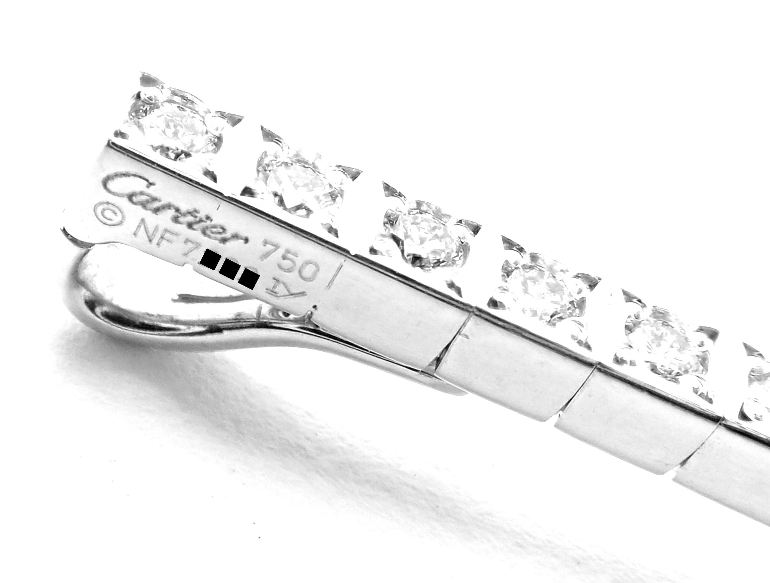 Cartier Lanieres Diamond Line Pendant Silk Cord White Gold Necklace 4