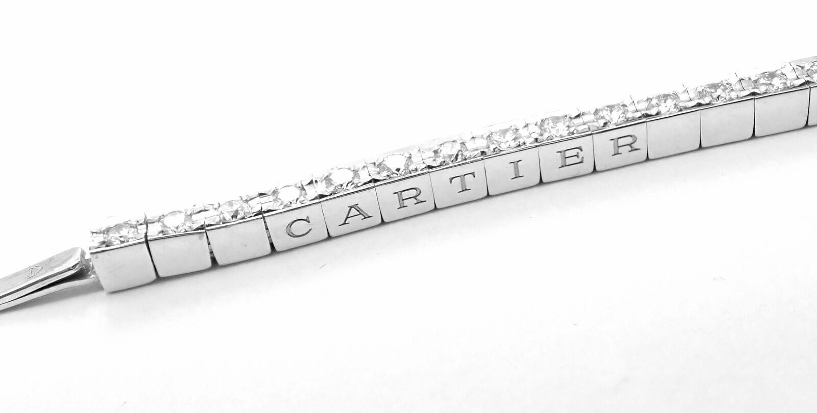 Brilliant Cut Cartier Lanieres Diamond Line White Gold Tennis Bracelet