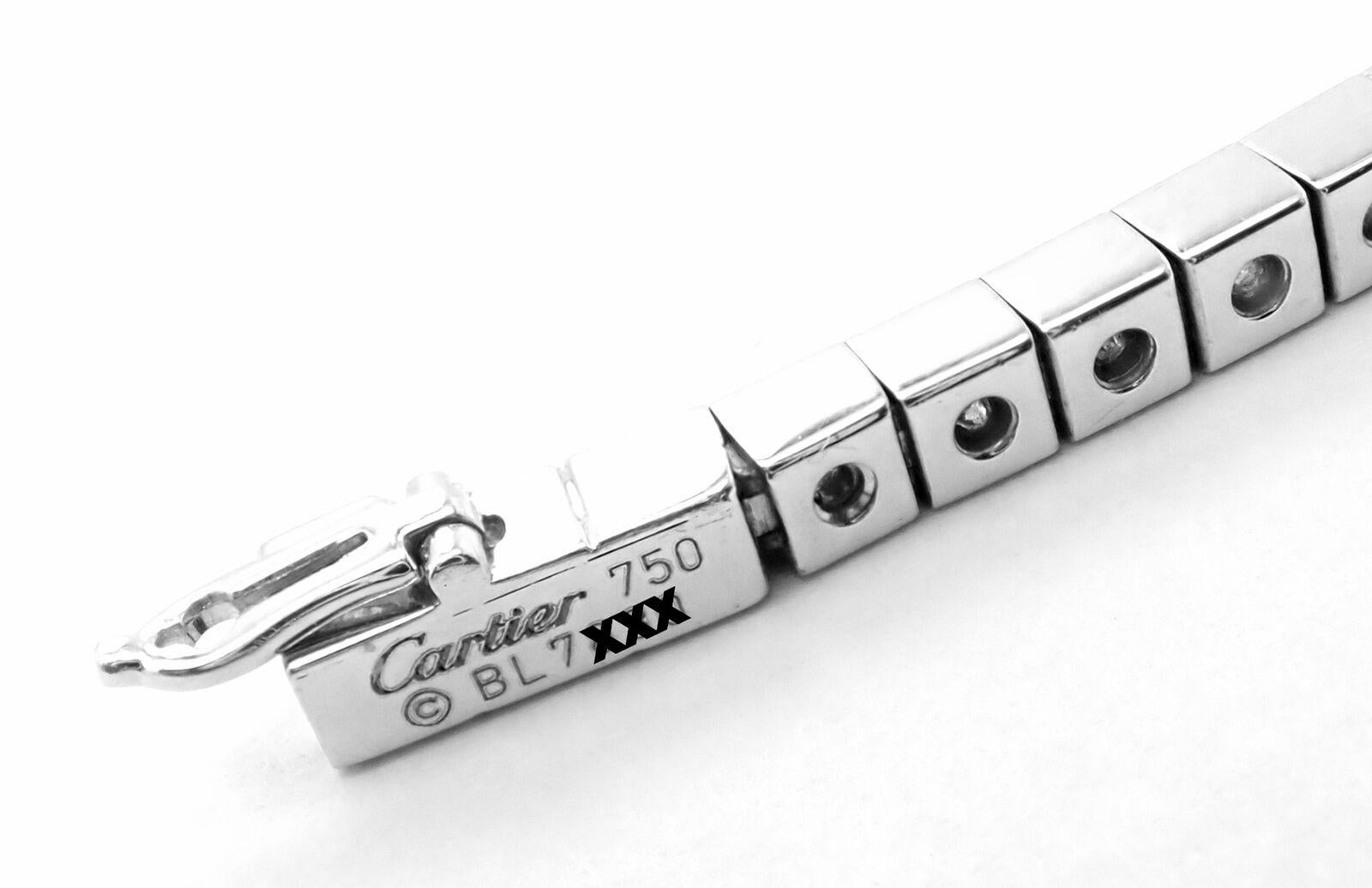 Cartier Lanieres Diamond Line White Gold Tennis Bracelet In Excellent Condition In Southampton, PA