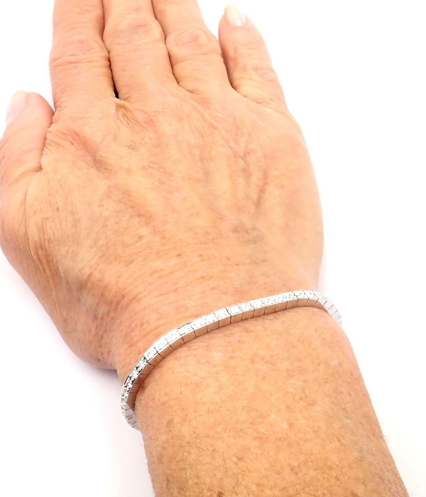 Women's or Men's Cartier Lanieres Diamond Line White Gold Tennis Bracelet