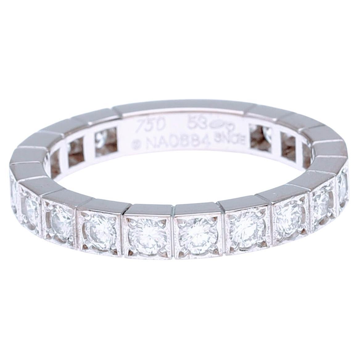 Cartier Lanieres Diamond Ring Band 18 Karat White gold  For Sale